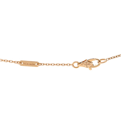 Van Cleef & Arpels 18K Rose Gold Carnelian Sweet Alhambra Pendant Necklace 4 of 4