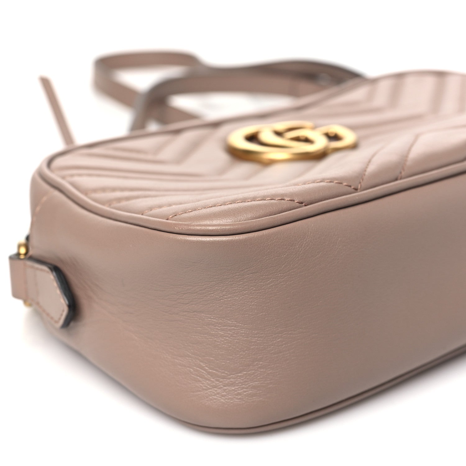 Gucci Calfskin Matelasse Small GG Marmont Chain Shoulder Bag Porcelain Rose 9 of 10