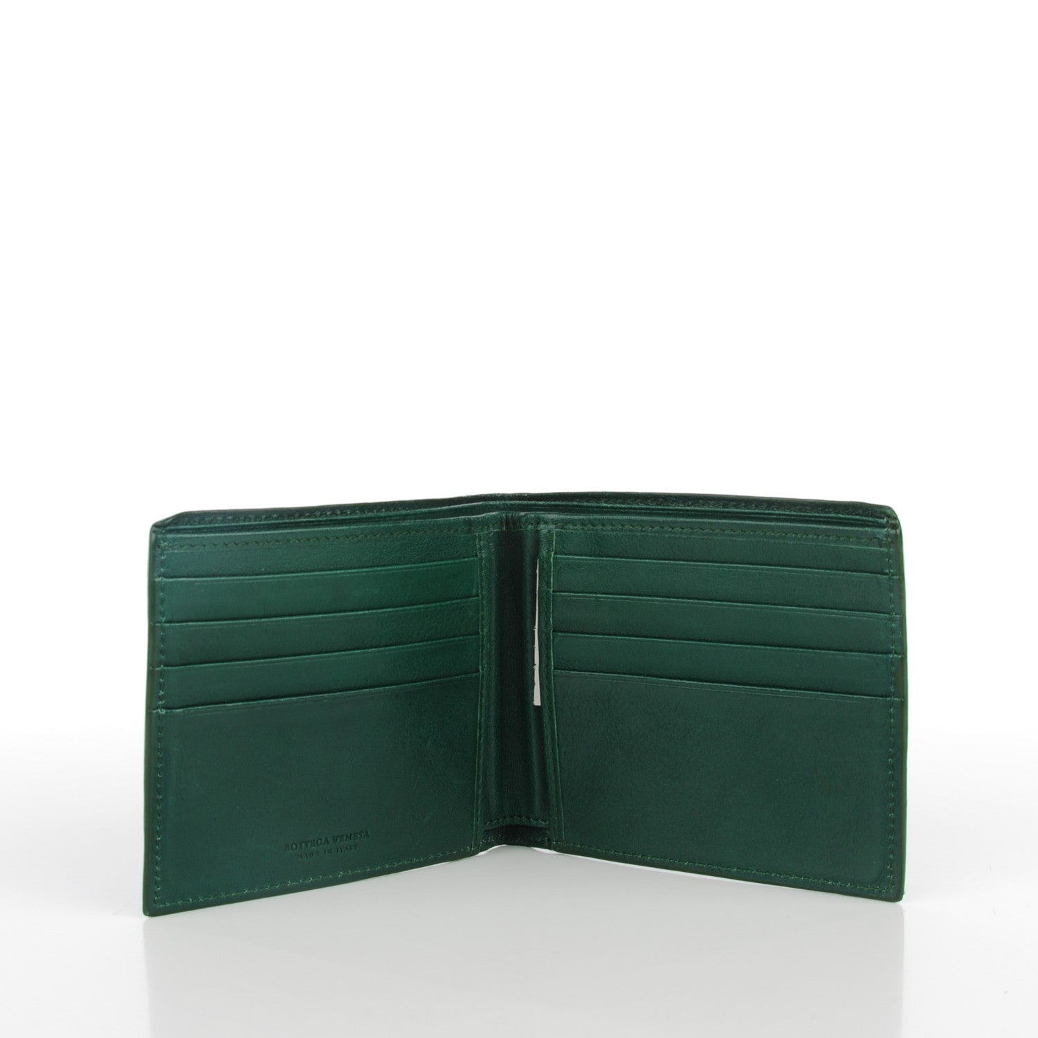 Bottega Veneta Nappa Intrecciato Bi-Fold Wallet Green 5 of 8