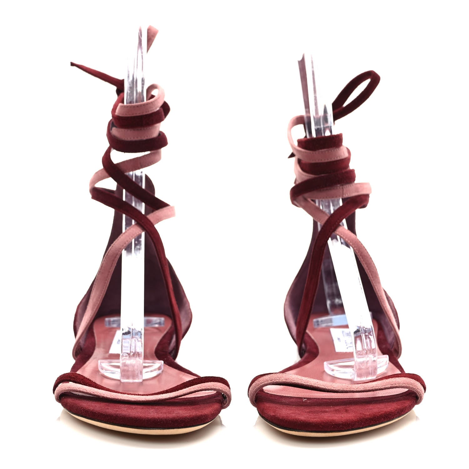 Jimmy Choo Suede Flynn Sandals 40 Vino Mix 2 of 9