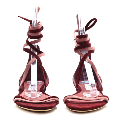 Jimmy Choo Suede Flynn Sandals 40 Vino Mix 2 of 9