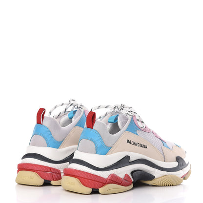 Balenciaga Fabric Mesh Womens Triple S Sneakers 42 White Blue Pink 4 of 8