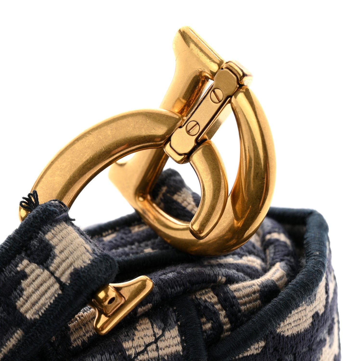 Christian Dior Oblique Embroidered Saddle Bag Blue 13 of 13