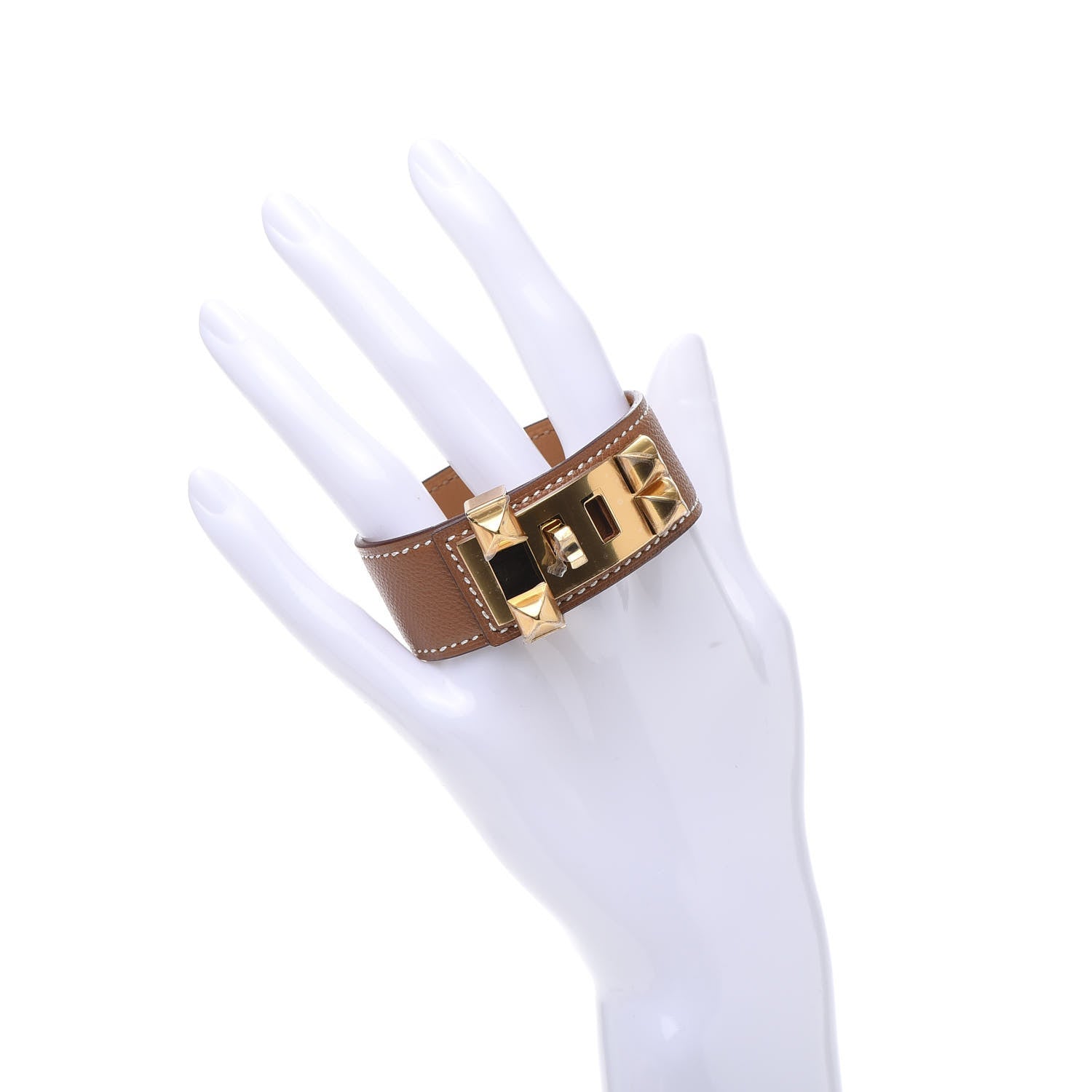 Hermes Madame Calfskin Collier de Chien 24 Bracelet T2 Gold 2 of 7