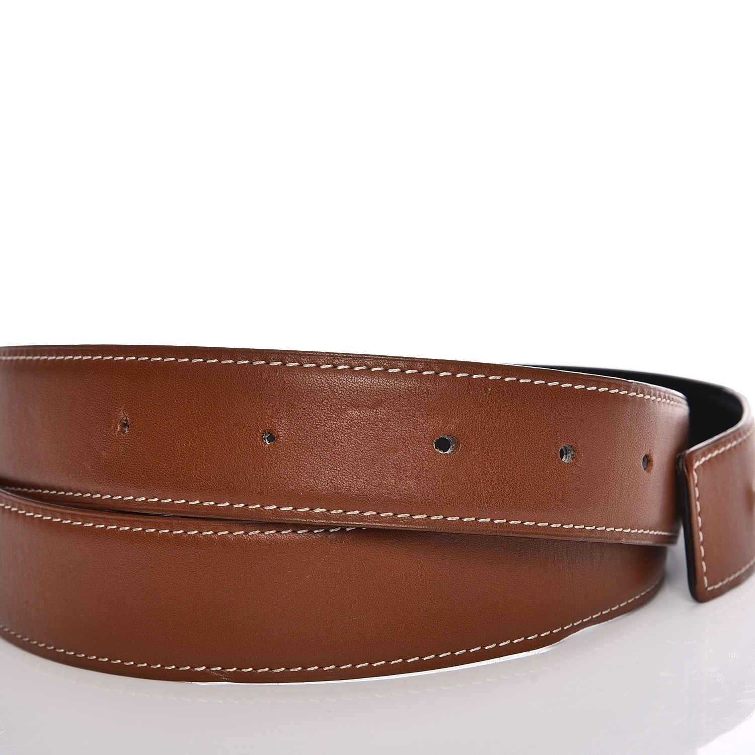 Hermes Barenia Chamonix 32mm Belt Strap 90 Fauve Black 2 of 9