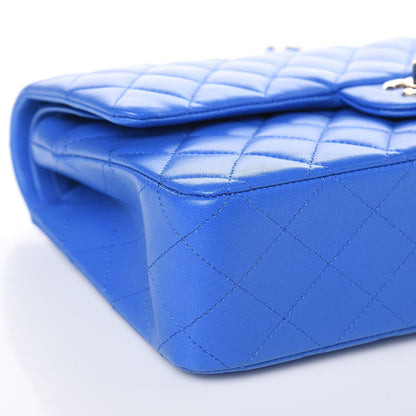 Chanel Lambskin Quilted Medium Double Flap Blue 10 of 13