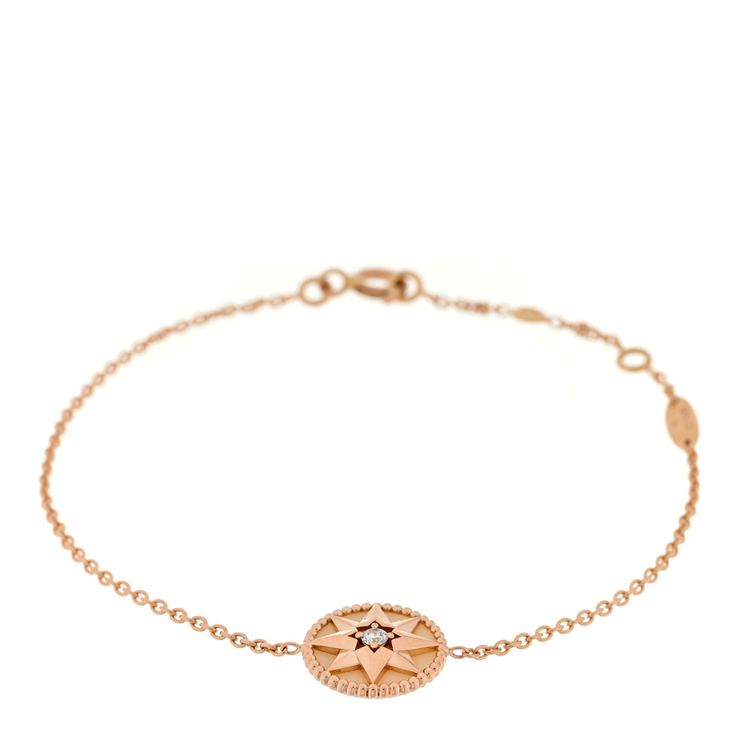 Christian Dior 18K Rose Gold Diamond Pink Opal Rose Des Vents Bracelet 1 of 3