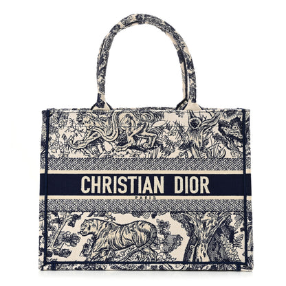 Christian Dior Canvas Embroidered Medium Dioriviera Toile De Jouy Book Tote Blue 1 of 10