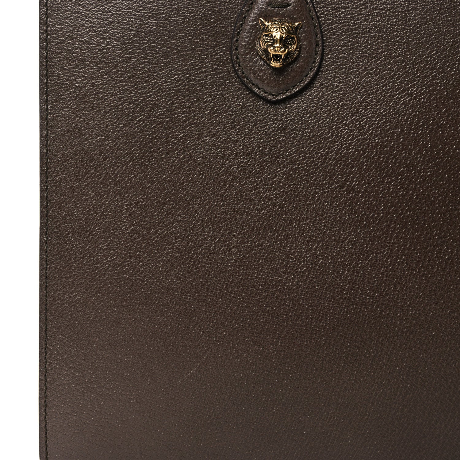 Gucci Grained Calfskin Web Large Animalier Top Handle Tote Brown 16 of 25
