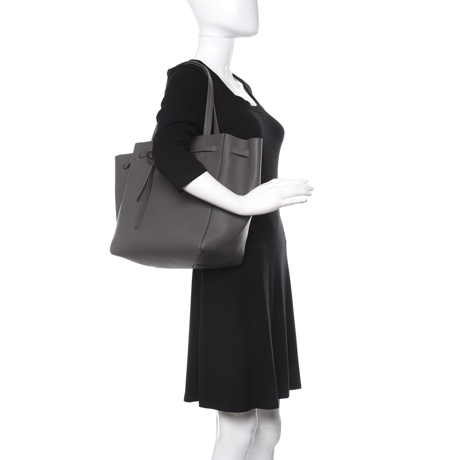 Celine Soft Grained Calfskin Belt Cabas Phantom Medium Grey 2 of 10
