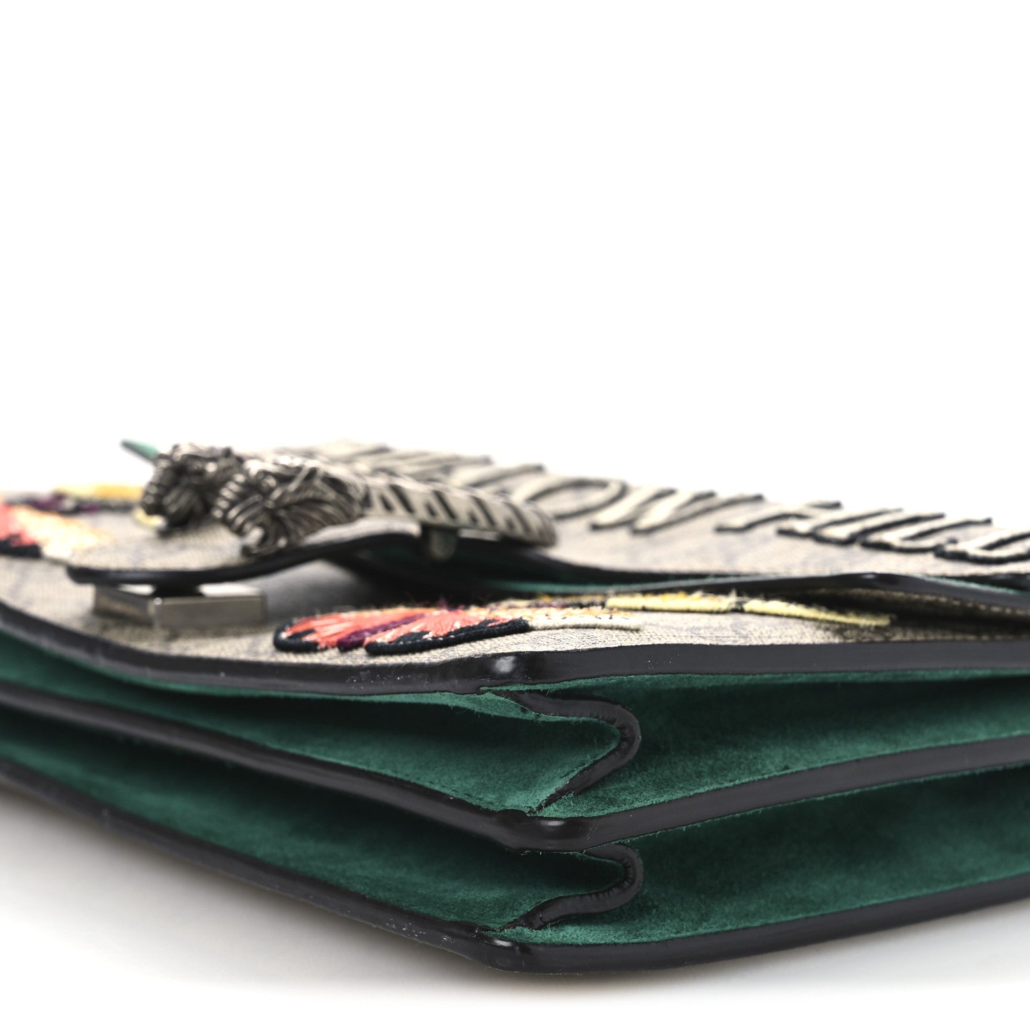 Gucci GG Supreme Monogram Willow Hill Embroidered Small Dionysus Shoulder Bag Emerald 10 of 12