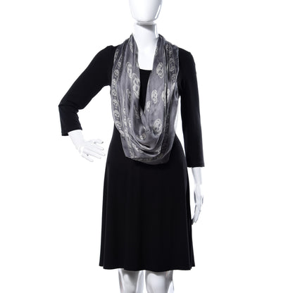 Alexander McQueen Silk Chiffon Skull Scarf Grey 2 of 4