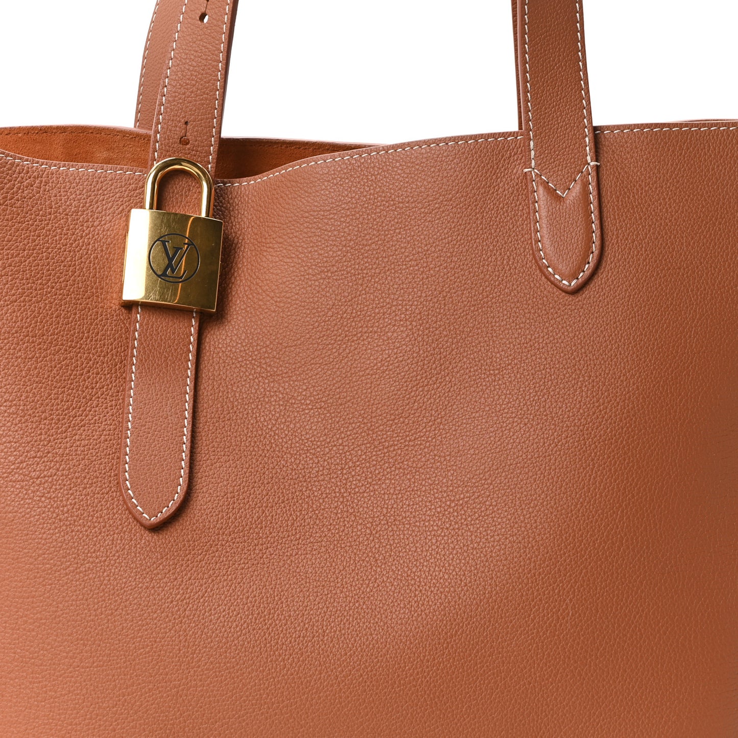 Grained Calfskin Low Key Cabas MM Cognac