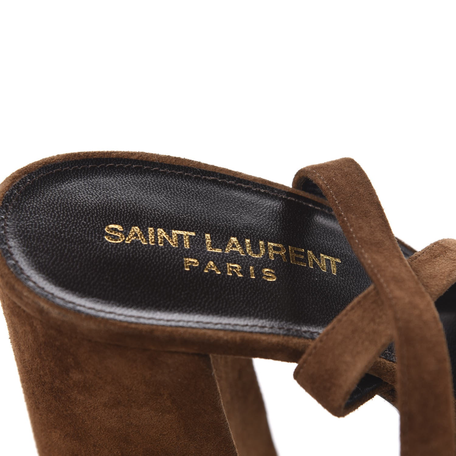 Saint Laurent Suede Bianca 125 Platform Sandals 39.5 Brown 6 of 8