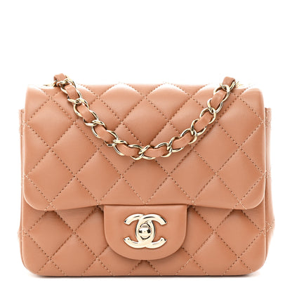 Chanel Lambskin Quilted Mini Square Flap Brown 1 of 11
