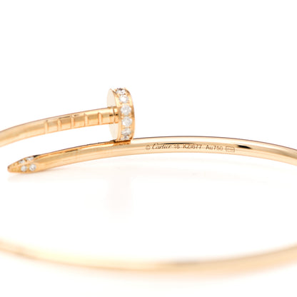 Cartier 18K Yellow Gold Diamond Small Juste Un Clou Bracelet 16 3 of 4