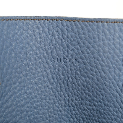 Gucci Cellarius Calfskin Bi-Color Medium Ramble Reversible Tote Nut Brown Mineral Blue 7 of 7