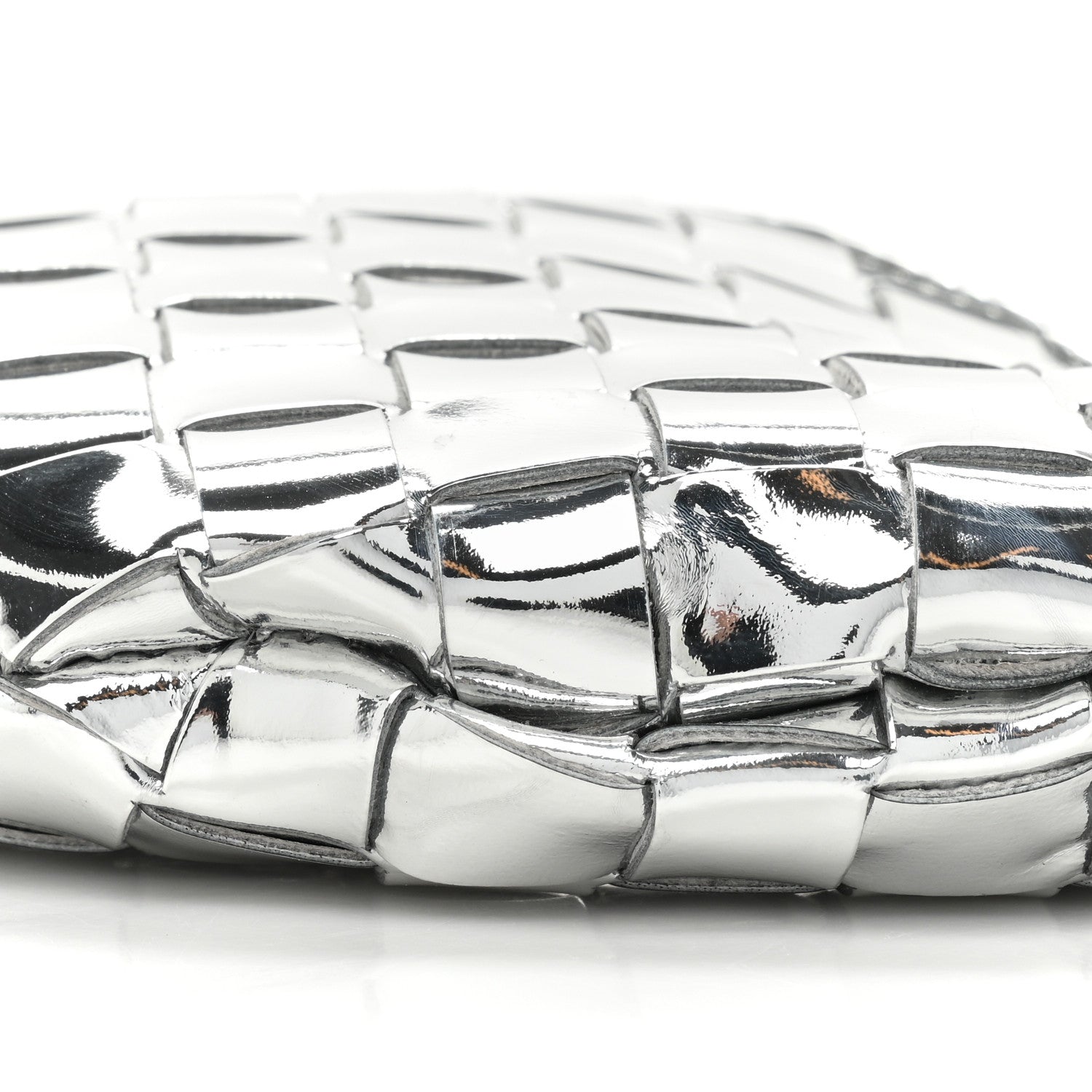 Bottega Veneta Mirror Laminated Nappa Intrecciato Mini Sardine Bag Silver 7 of 9