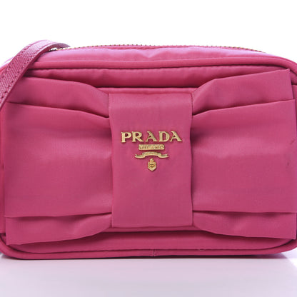 Prada Tessuto Nylon Bow Camera Bag Fuxia 10 of 10