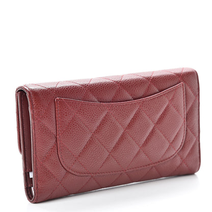 Chanel Caviar Quilted Large Flap Wallet Dark Red 3 of 9