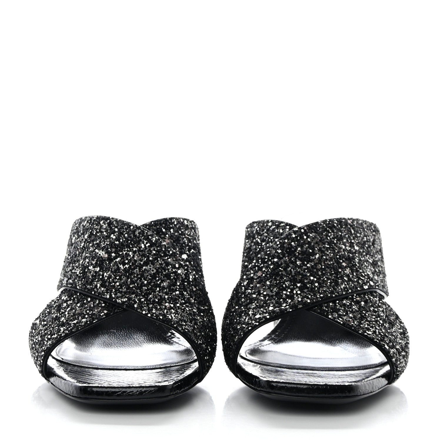 Saint Laurent SAINT LAURENT Glitter LouLou 70 Mule Sandals 39 Black 2 of 9