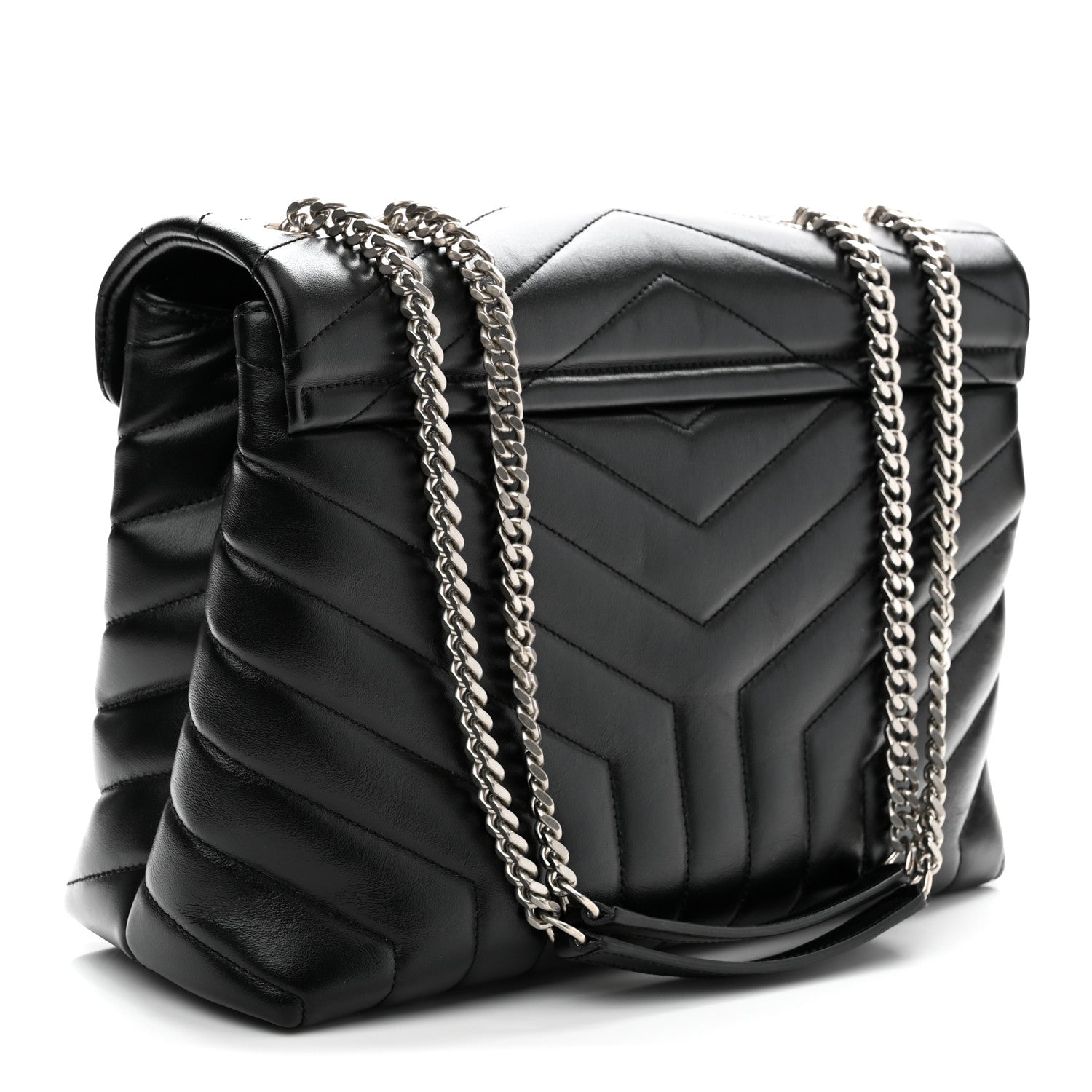 Saint Laurent Calfskin Y Quilted Monogram Medium Loulou Chain Satchel Black 3 of 10