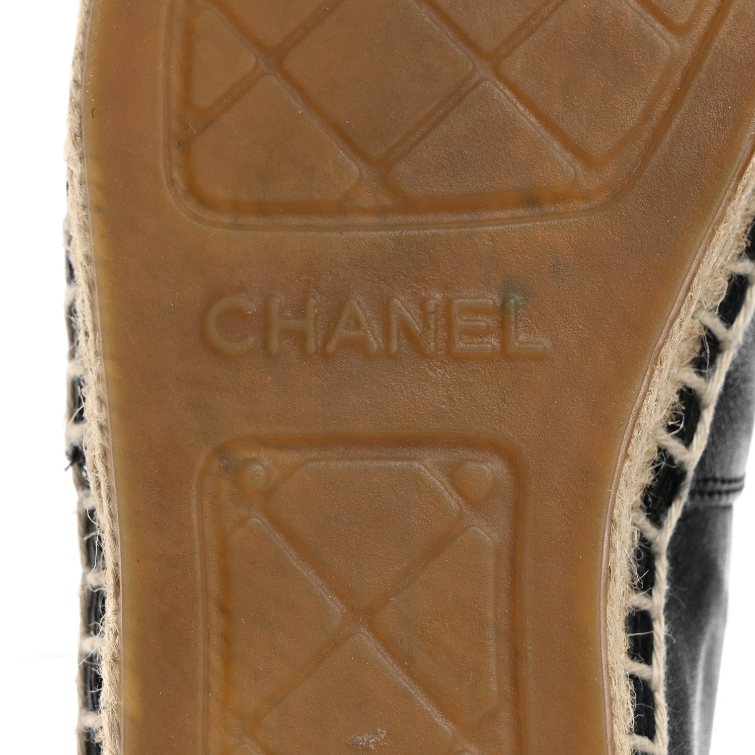 Chanel Calfskin Chain CC Espadrilles 37 Black 8 of 9