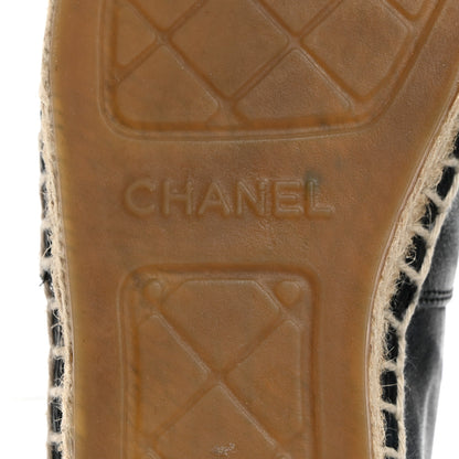 Chanel Calfskin Chain CC Espadrilles 37 Black 8 of 9