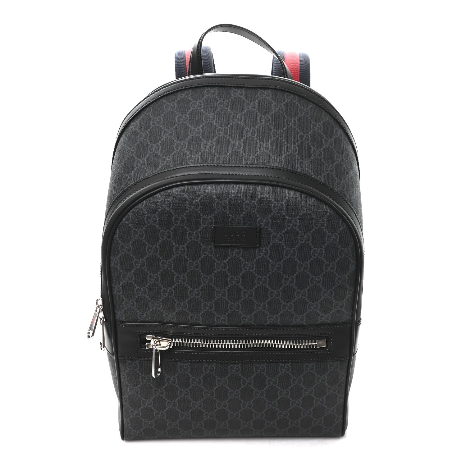 Gucci GG Supreme Monogram Backpack Grey Black 1 of 8