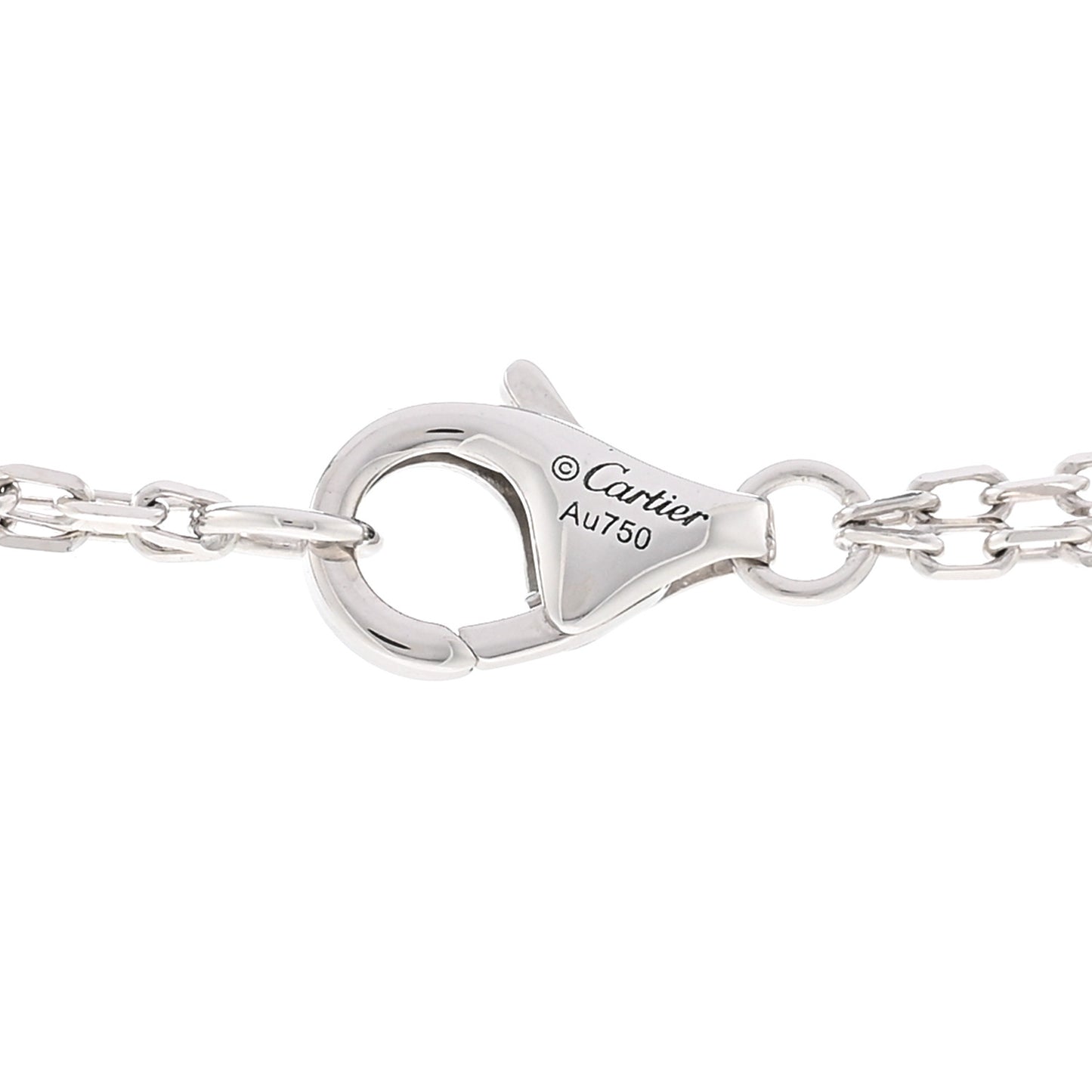 18K White Gold 2 Diamond LOVE Necklace