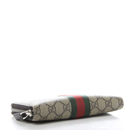 Gucci GG Supreme Monogram Web Bee Zip Around Wallet Beige Cocoa 4 of 9