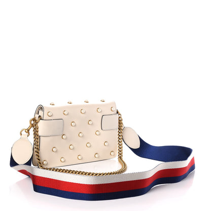 Gucci Nappa Pearl Studded Mini Queen Margaret Broadway Shoulder Bag Mystic White 4 of 9