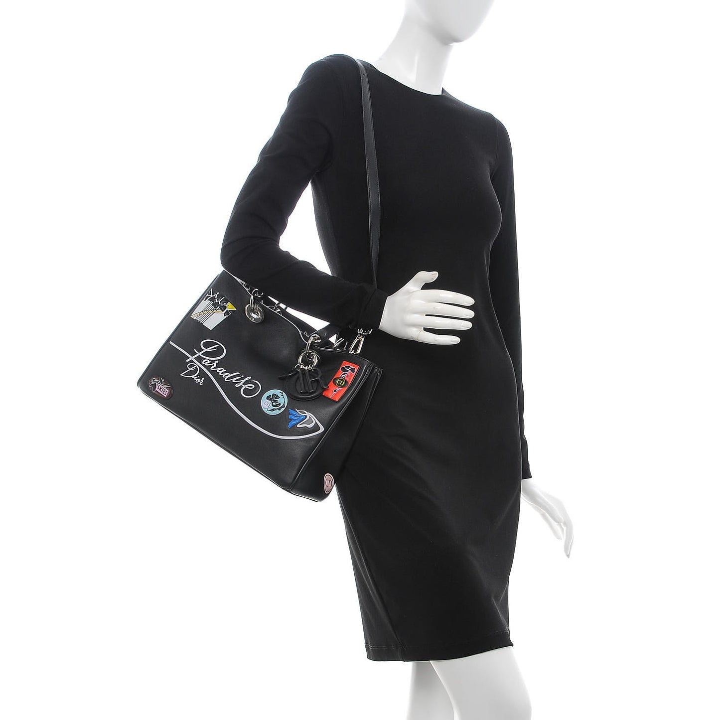 Calfskin Paradise Medium Diorissimo Tote Black