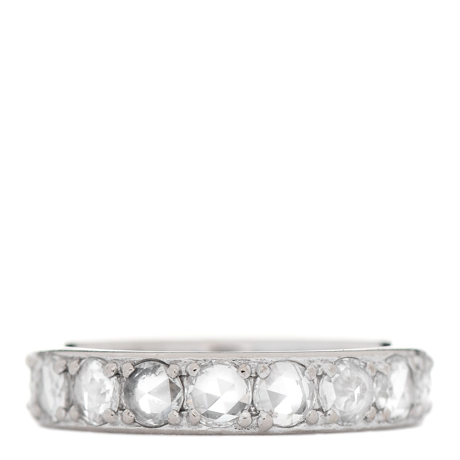 Tiffany 18K White Gold Diamond Metro Rose Cut Eternity Band Ring 48 4.5 1 of 6