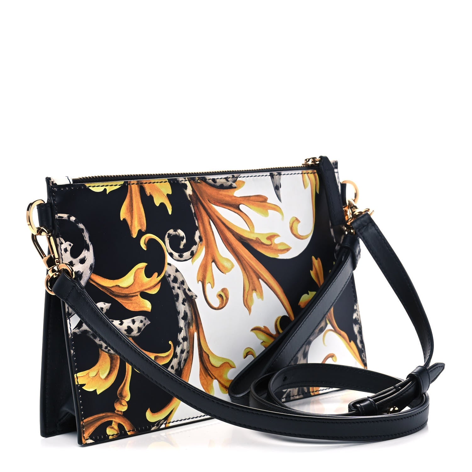 Versace Nappa Acanthus Print Pouch Black 3 of 9