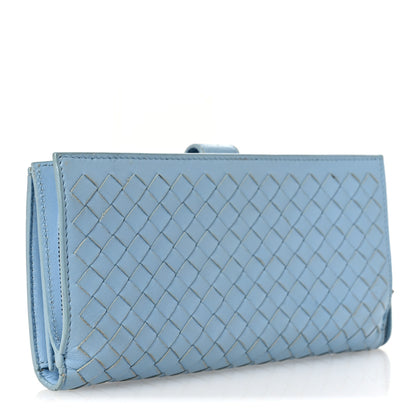 Bottega Veneta Nappa Intrecciato Continental Flap Wallet Light Blue 3 of 12