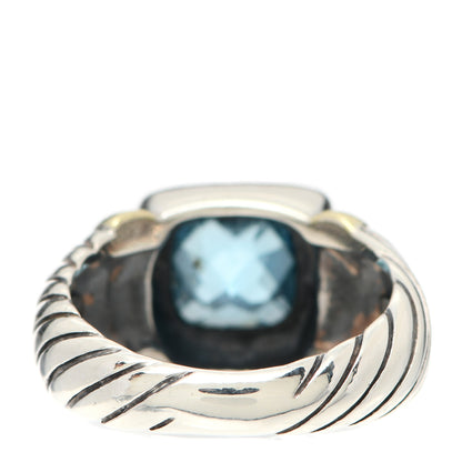 David Yurman Sterling Silver 14K Yellow Gold Blue Topaz 7mm Noblesse Ring 51 5.75 3 of 4