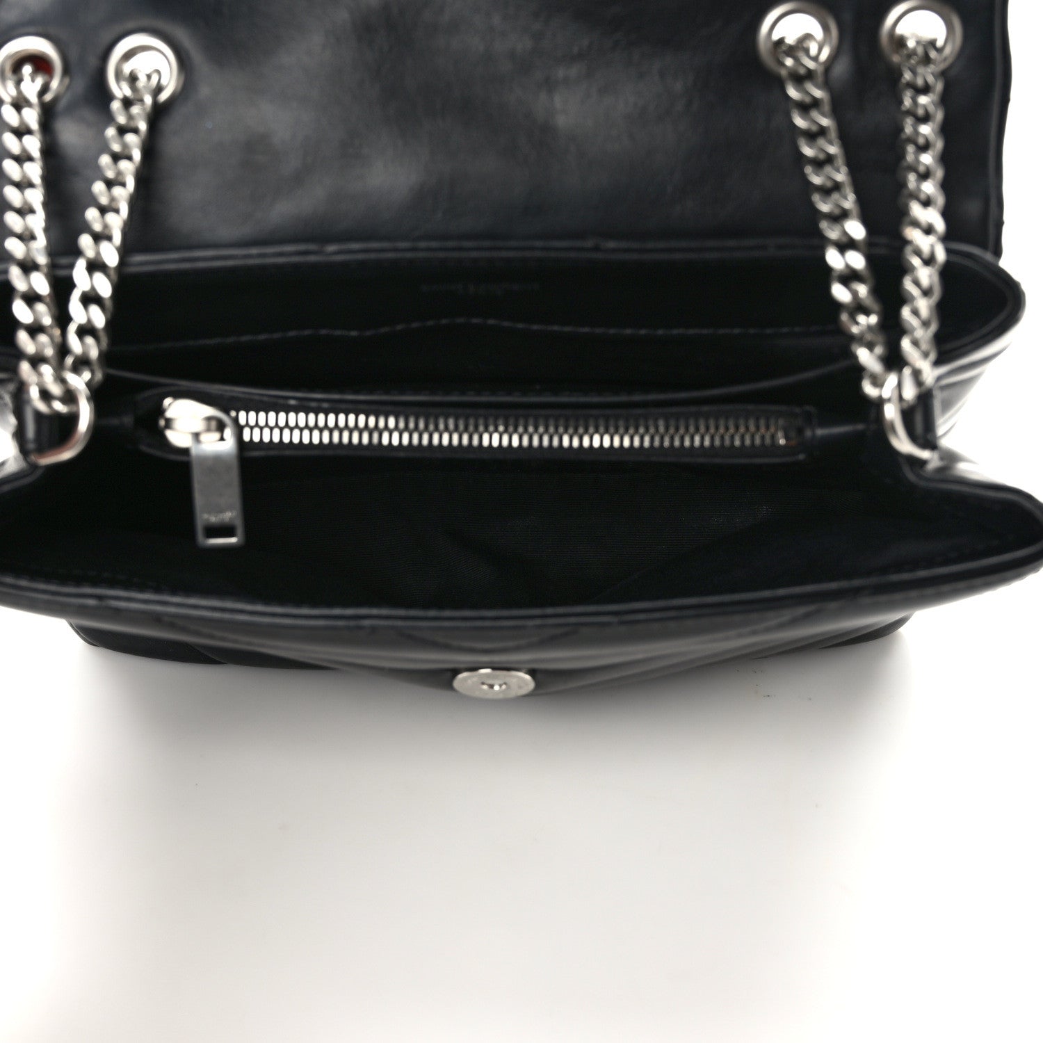 Saint Laurent Calfskin Y Quilted Monogram Small Loulou Chain Satchel Black 5 of 15