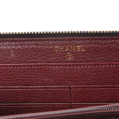 Chanel Patent Quilted Zip Around Wallet Burgundy 6 of 8