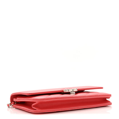 Chanel Grained Calfskin Quilted CC Box Wallet On Chain WOC Pink 4 of 11