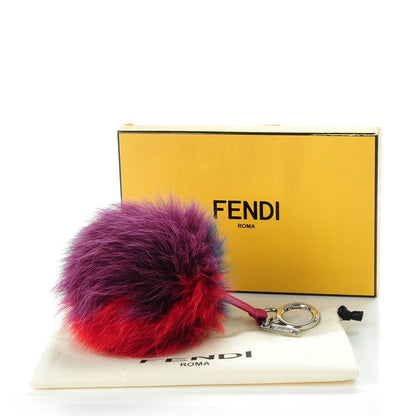 Fendi Fox Fur Pom Pom Bag Charm Shadow Violet 3 of 5