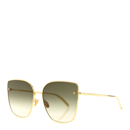 Louis Vuitton Metal LV Charm Cat Eye Sunglasses Z1720U Gold 2 of 16