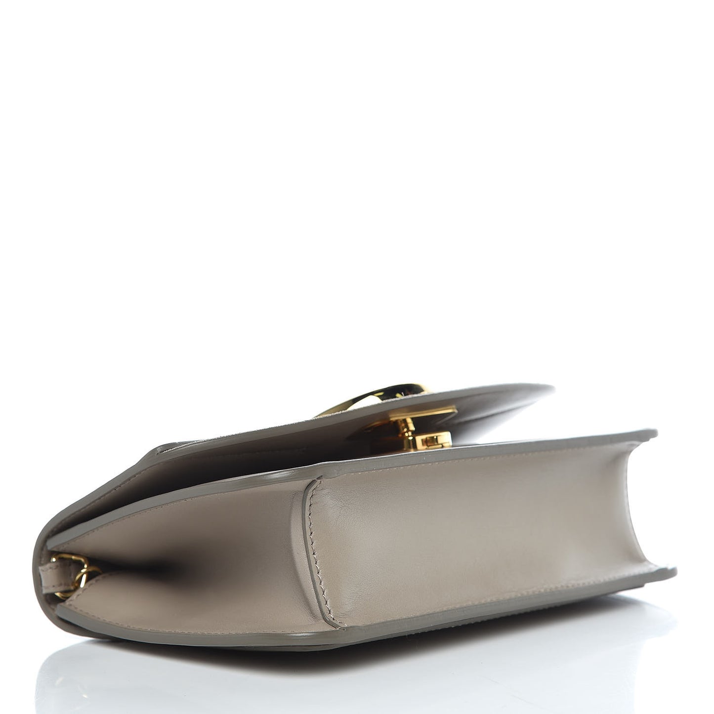 Calfskin Suede C Clutch With Chain Motty Grey