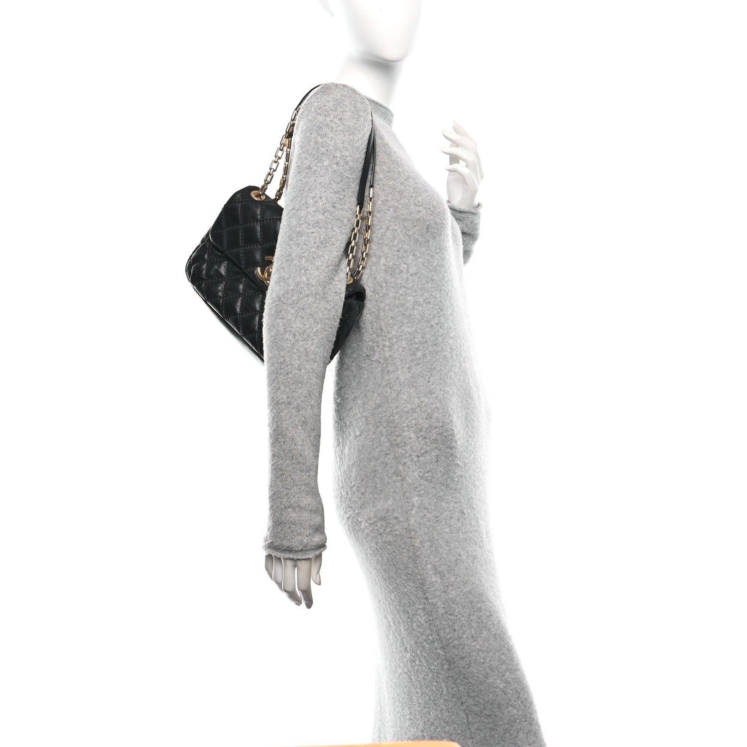 Chanel Calfskin Quilted Retro Chain Flap Black 2 of 11