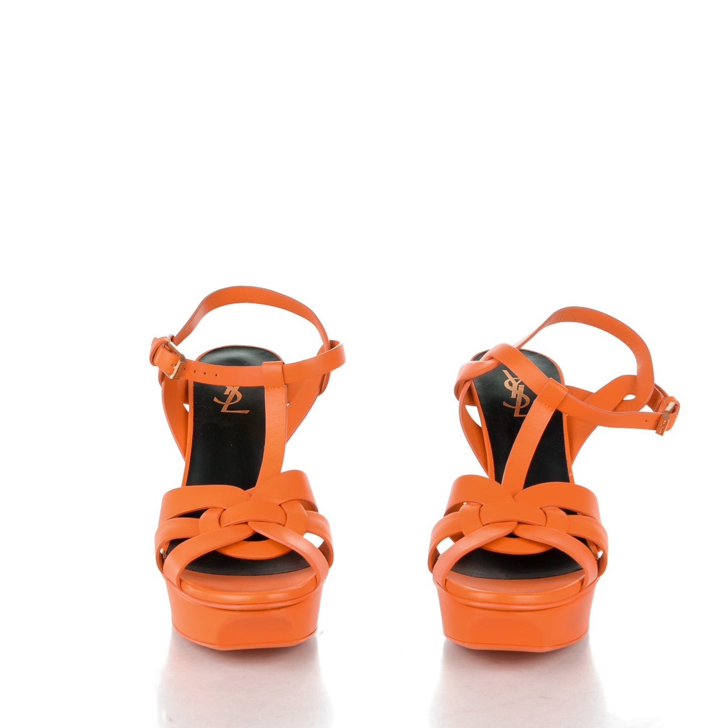 Calfskin Tribute 75 Platform Sandals 40 Mandarin