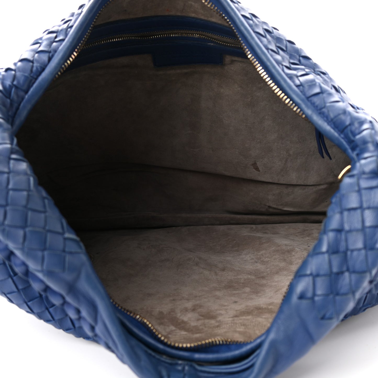 Nappa Intrecciato Large Veneta Hobo Baltic Blue