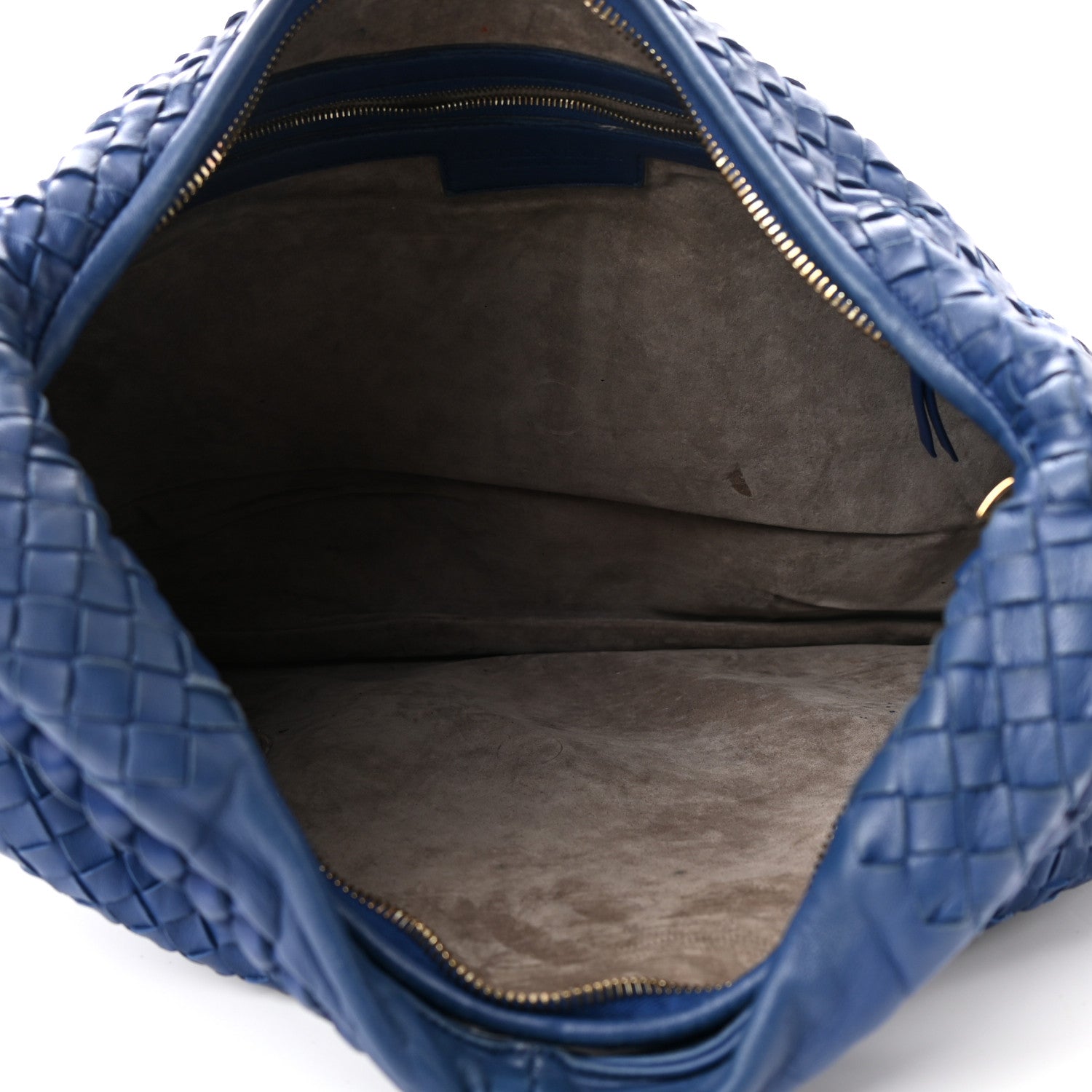 Bottega Veneta Nappa Intrecciato Large Veneta Hobo Baltic Blue 2 of 11