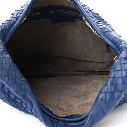 Bottega Veneta Nappa Intrecciato Large Veneta Hobo Baltic Blue 2 of 11