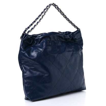 Chanel Shiny Calfskin Quilted Chanel 22 Navy Blue 2 of 10