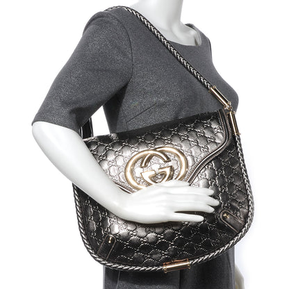 Gucci Guccissima Britt Tassel Shoulder Bag Gunmetal 2 of 7